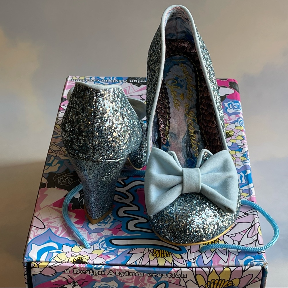 IRREGULAR CHOICE BRIDAL HEELS NICK OF TIME SOMETHING BLUE - Picture 3 of 7